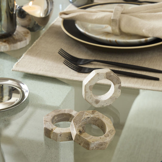 Cyber Clothing - Octagonal Stone Napkin Rings (Set Of 4)