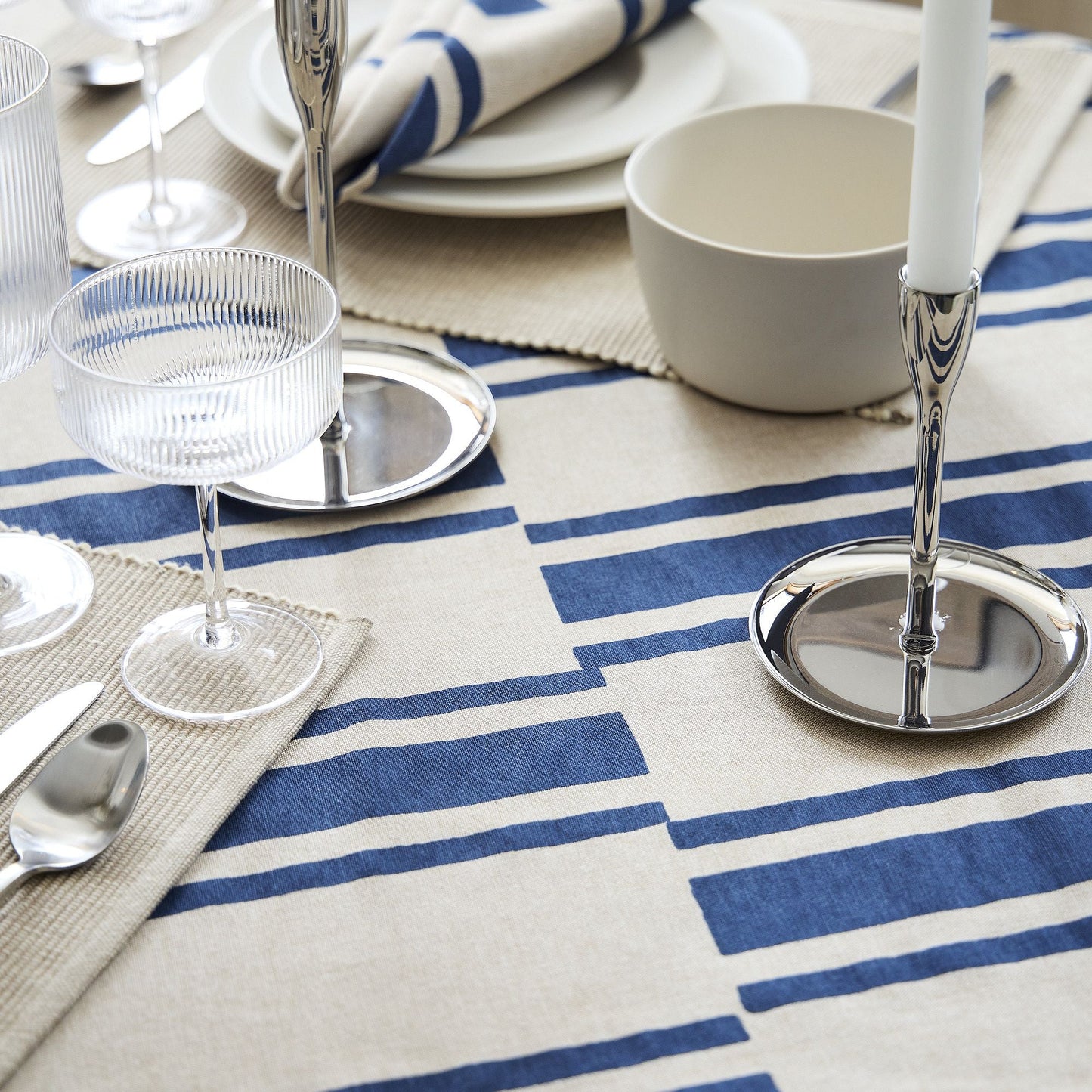 Cyber Clothing - Quincy Block Print Stripe Table Throw